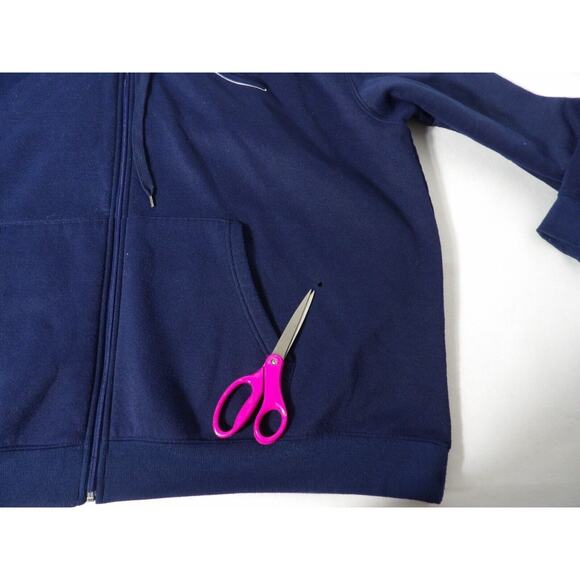 Rocawear Hoodie Mens 5XB Full Zip Navy Blue Y2K Hip Hop Urban Logo Rap READ FLAW - Picture 3 of 13